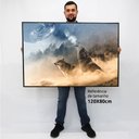 Ver imagem 3 de Quadro Decorativo em Canvas Lobos TaColado Moldura Madeira 120 x 80cm