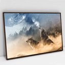Ver imagem 2 de Quadro Decorativo em Canvas Lobos TaColado Moldura Madeira 120 x 80cm