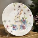 Ver imagem 4 de Prato Raso Vidro Opalino Coelho Rosa 25,4cm Florarte Cada