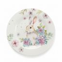 Ver imagem 1 de Prato Raso Vidro Opalino Coelho Rosa 25,4cm Florarte Cada