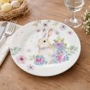 Ver imagem 2 de Prato Raso Vidro Opalino Coelho Rosa 25,4cm Florarte Cada