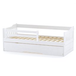 Bicama Infantil com Grade de Proteção Madeira Maciça Branco Mobilistore - 2