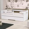 Bicama Infantil com Grade de Proteção Madeira Maciça Branco Mobilistore - 1