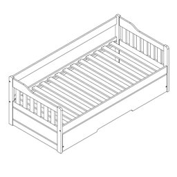 Bicama Infantil com Grade de Proteção Madeira Maciça Branco Mobilistore - 6