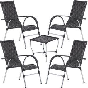 Conj Cadeira para Area Externa e Mesa de Centro Vênus em Fibra Sintética Trama