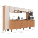 Ver imagem 3 de Cozinha Alta Completa Modulada 6 Peças Carol 300x193 Marrom/Freijó/Off White