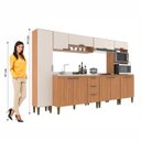 Ver imagem 4 de Cozinha Alta Completa Modulada 6 Peças Carol 300x193 Marrom/Freijó/Off White