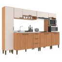 Ver imagem 2 de Cozinha Alta Completa Modulada 6 Peças Carol 300x193 Marrom/Freijó/Off White