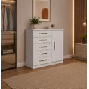 Ver imagem 1 de Cômoda 5 Gavetas Sapateira Julia Branco