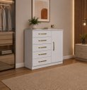 Ver imagem 1 de Cômoda 5 Gavetas Sapateira Julia Branco
