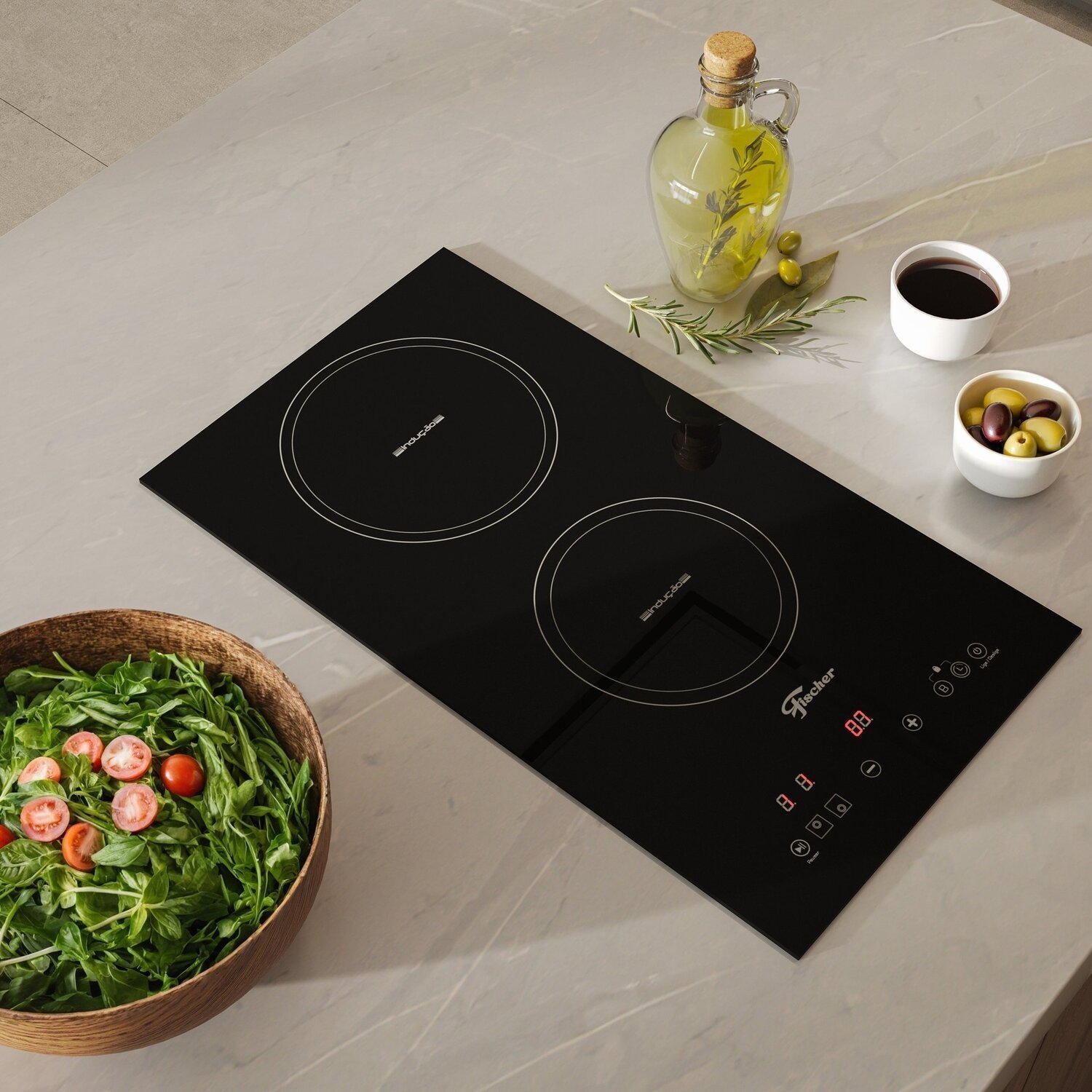 Cooktop Fischer 2q por Indução Mesa Vitrocerâmica Touch 220v - 4