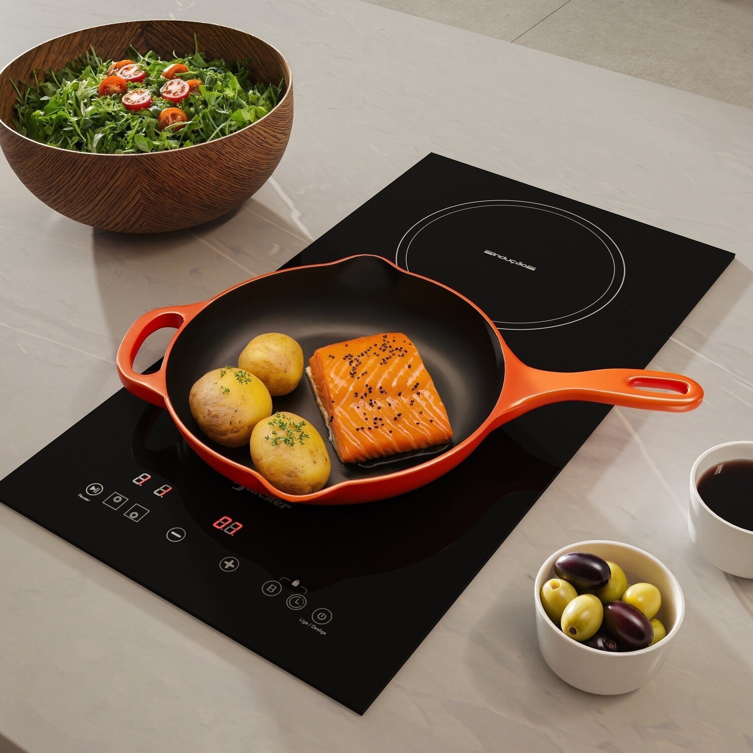 Cooktop Fischer 2q por Indução Mesa Vitrocerâmica Touch 220v - 3