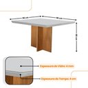 Ver imagem 4 de Sala de Jantar Mesa 90cm Olímpia em Mdf com Vidro Canto Copo 4 Cadeiras Liz Moderna Mobilia