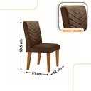 Ver imagem 3 de Sala de Jantar Mesa 90cm Olímpia em Mdf com Vidro Canto Copo 4 Cadeiras Liz Moderna Mobilia