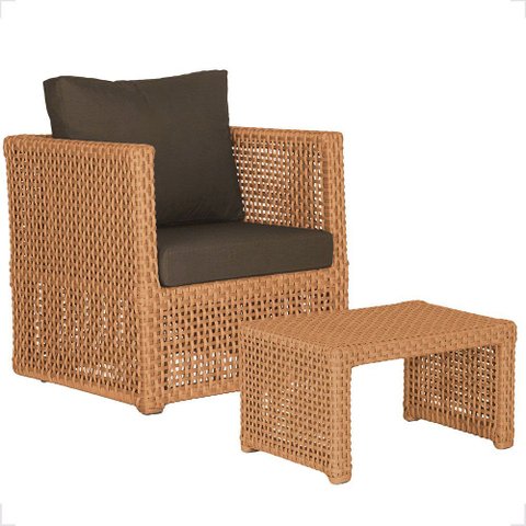 Mesa Centro e 1 Poltrona Madri Corda Náutica Estofado 9 Trama Original