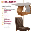 Ver imagem 2 de Mesa de Jantar com Cadeiras Alvorada Carolina 6 Lugares Retangular MDF com Vidro 180cm Marrom