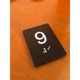 KIT 11 PLACAS BRAILE PS DO T° AO 10° ANDAR ELEVADOR PRETO - 9