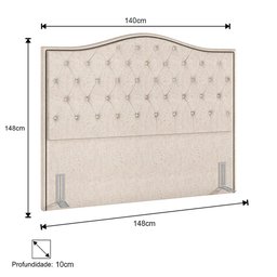 Cabeceira Casal 140cm Siena P02 Linho Cru - Mpozenato - 4