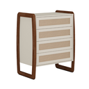 Ver imagem 2 de Cômoda com Rattan 4 Gavetas 6028 Meyer Móveis - Nude Laca com Pés Castanho Envelhecido