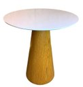 Ver imagem 1 de Mesa de Jantar Cone 60 cm Base Madeira Freijó Tampo Laqueado Branco - Marrom