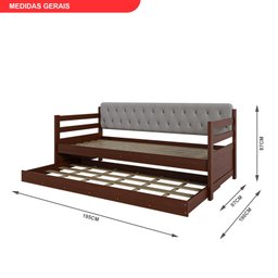 Sofá Cama Bicama Solteiro Madeira Maciça Lux - 2