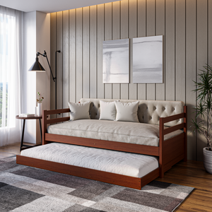 Sofá Cama Bicama Solteiro Madeira Maciça Lux