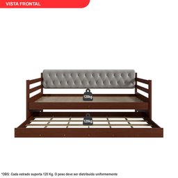 Sofá Cama Bicama Solteiro Madeira Maciça Lux - 7