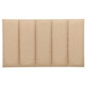 Ver imagem 2 de Cabeceira Solteiro Linho Bege Placa Modulada Estofada Ripada Adesiva