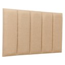 Ver imagem 1 de Cabeceira Solteiro Linho Bege Placa Modulada Estofada Ripada Adesiva