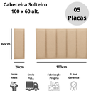Ver imagem 5 de Cabeceira Solteiro Linho Bege Placa Modulada Estofada Ripada Adesiva