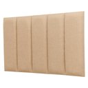 Ver imagem 3 de Cabeceira Solteiro Linho Bege Placa Modulada Estofada Ripada Adesiva