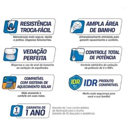 Ducha Enerbras e Litt 7500w 220v Preto - 4 Ducha Enerbras e Litt 7500w 220v Preto - 4