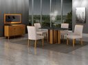 Ver imagem 6 de Conjunto Sala de Jantar Jade Gold 1,20m Tampo Chumbo 4 Cadeiras Jade Cinamomo/Linho Palha