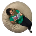 Ver imagem 4 de Puff Pera Redondo Gigante Suede com Enchimento Almofadão Decoração Conforto - Bege