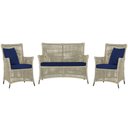 Ver imagem 1 de Jogo Sofá e 2 Poltronas de Área Igapó Alumínio Pintura Marrom Corda Náutica Estofado 10 Trama