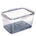 Ver imagem 1 de Pote hermético Trava Mais 4 litros com escorredor preto Plasutil ref.14347