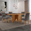 Ver imagem 1 de Mesa Evora 120 Mdf com 4 Cadeiras Carol Veludo Grafite Naturalle