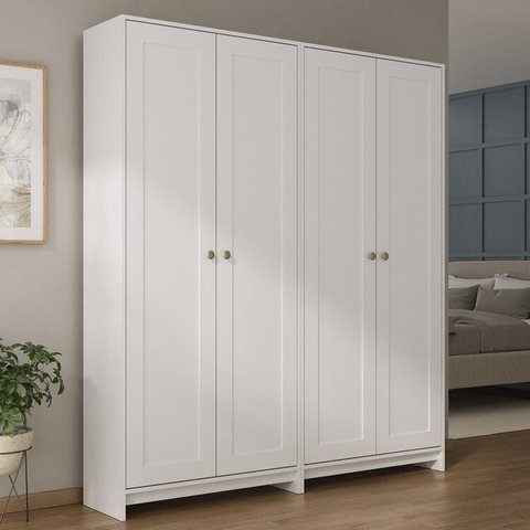 Conjunto Modulado de Armários Americano para Quarto 2 Peças Branco/Gelo