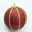 Ver imagem 5 de Kit 2 Bolas Vermelho Glitter Árvore de Natal Artesanal 10cm