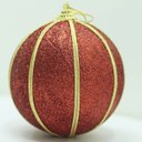 Ver imagem 4 de Kit 2 Bolas Vermelho Glitter Árvore de Natal Artesanal 10cm
