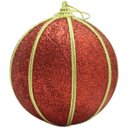 Ver imagem 3 de Kit 2 Bolas Vermelho Glitter Árvore de Natal Artesanal 10cm