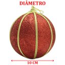 Ver imagem 6 de Kit 2 Bolas Vermelho Glitter Árvore de Natal Artesanal 10cm