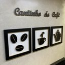 Ver imagem 2 de Kit 3 Quadros Decorativos Cantinho do Café + Frase 3d Relevo:preto e Branco