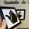 Kit 3 Quadros Decorativos Cantinho do Café + Frase 3d Relevo:preto e Branco - 5