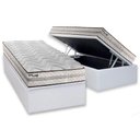 Ver imagem 1 de Cama Box Baú Solteiro: Colchão Espuma D33 Paropas Pasquale Plus + Base Crc Linhão White (88x188)