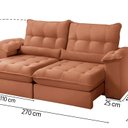 Ver imagem 4 de Sofá Retrátil Reclinável Molas Ensacadas Chicago 270 Cm