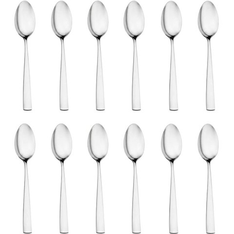 Conjunto 12 Colheres de Mesa Aço Inox 20,5cm Pisa Wolff Talheres Mesa Posta Sopas Caldos Refeiçõ