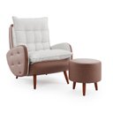 Ver imagem 3 de Poltrona com Puff Corino Marrom/Cinza Eloá Plus 73cm