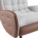 Ver imagem 7 de Poltrona com Puff Corino Marrom/Cinza Eloá Plus 73cm