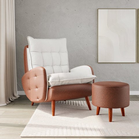 Poltrona Eloá Plus com Puff